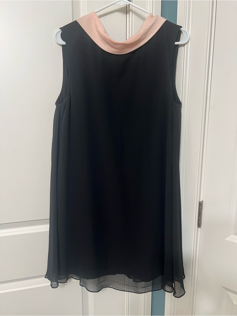 Ted Baker London Bellow Black Blush Pink Chiffon Shift Dress Size 4